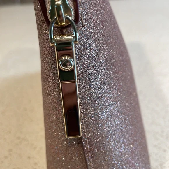 Kate Spade Rose Gold Glitter Cosmetic Bag EUC - Picture 3 of 5